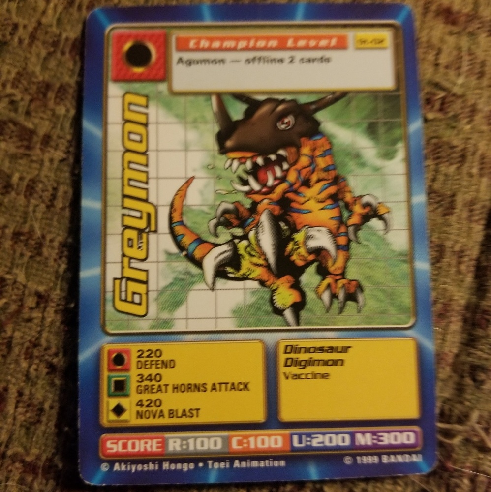 Greymon digimon card